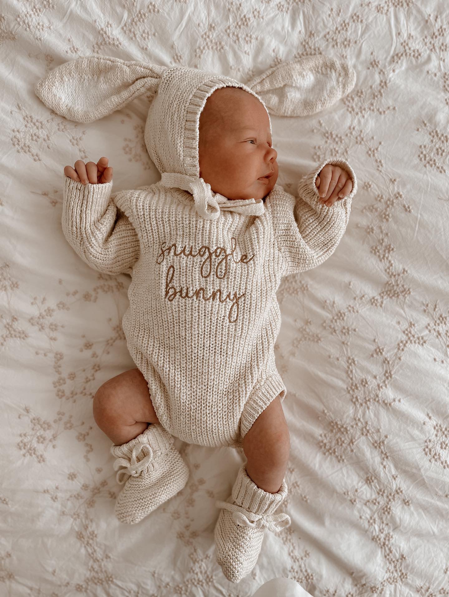 Snuggle Bunny' Chunky Knit Romper Honey size left – Willow